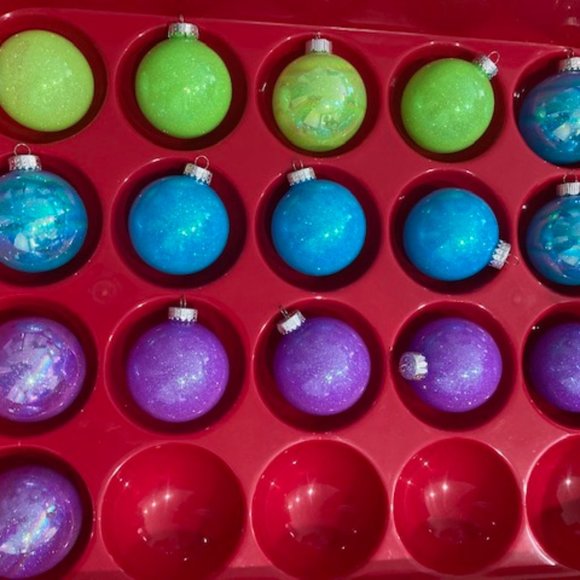 Custom Handmade Neon Glitter Christmas Ornaments!! - Picture 2 of 9